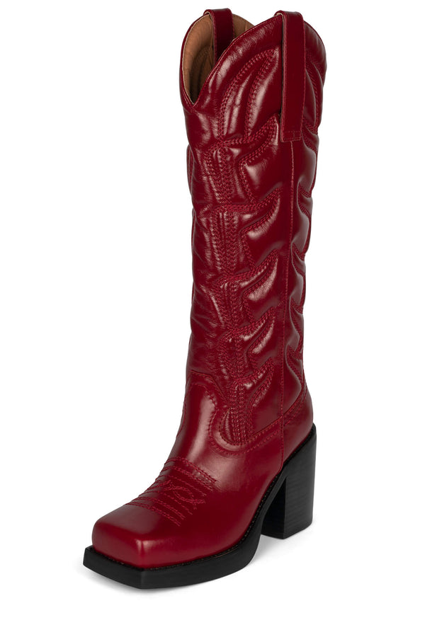 Jeffrey Campbell HOKEYPOKEY Knee-High Boot Red