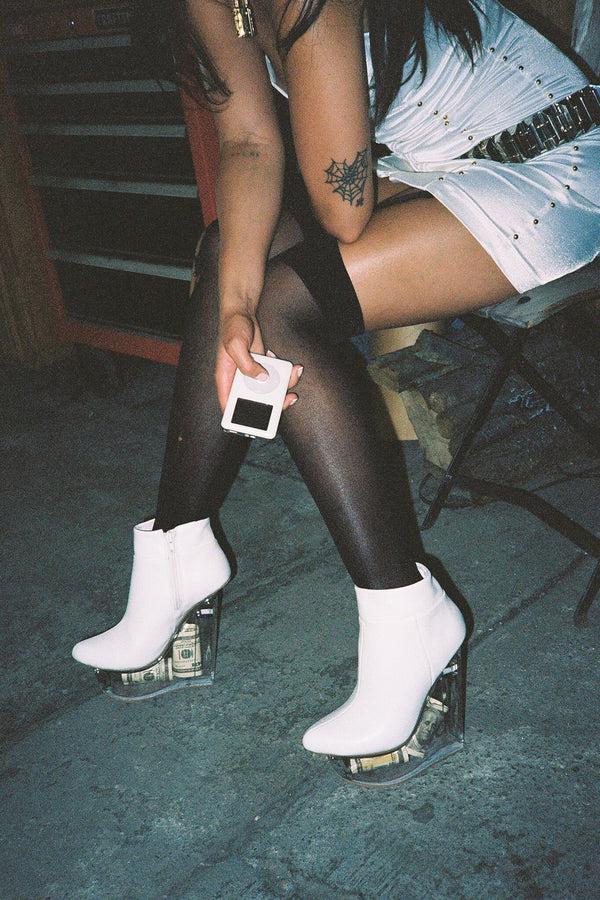 Jeffrey Campbell ICY Platform Wedge White Dollars