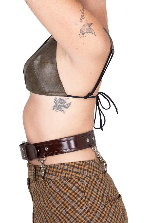 Jeffrey Campbell JUNIA TOP Top Taupe Brown Combo