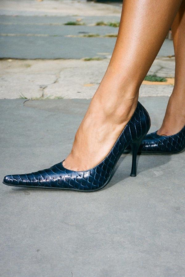 Jeffrey Campbell KICKIT Pump Black Snake