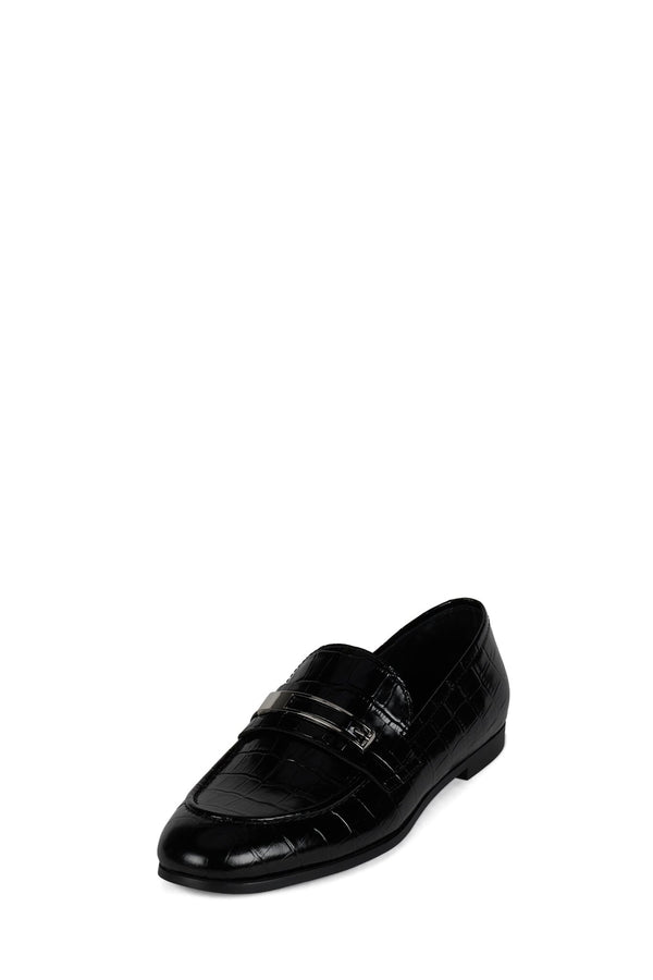 Jeffrey Campbell LOAFED Loafer Black Croco Silver