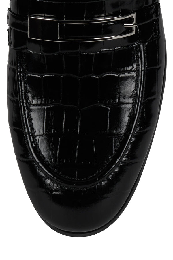 Jeffrey Campbell LOAFED Loafer Black Croco Silver
