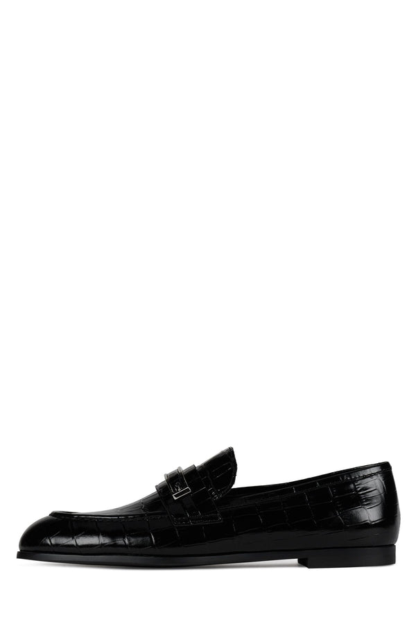 jeffrey campbell LOAFED Loafer Black Croco Silver