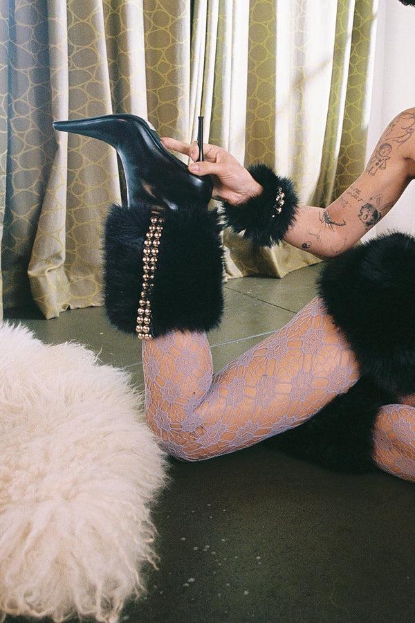 Jeffrey Campbell MIRI-F Mid-Calf Boot Black Silver