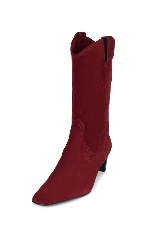 Jeffrey Campbell MULHALL Mid-Calf Boot Wine Suede