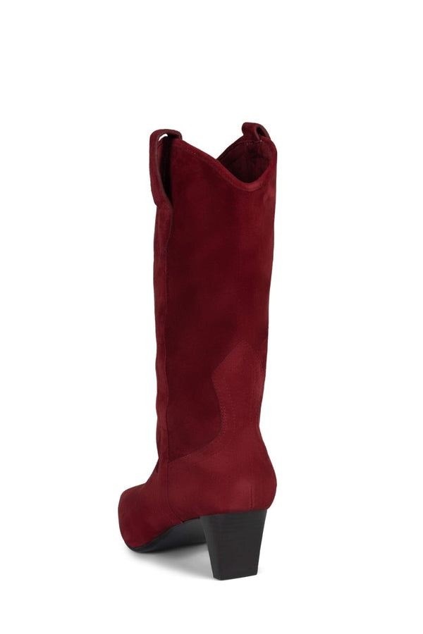 Jeffrey Campbell MULHALL Mid-Calf Boot Wine Suede