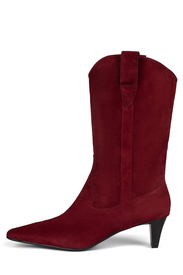 jeffrey campbell MULHALL Mid-Calf Boot Wine Suede