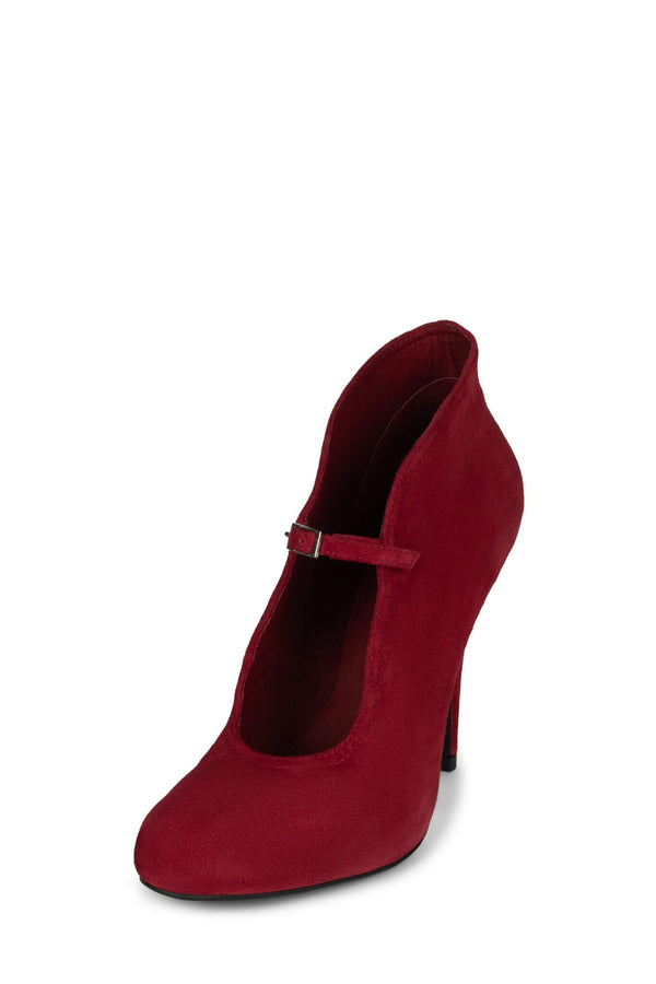 Jeffrey Campbell NOVATEUR Heeled Bootie Red Suede