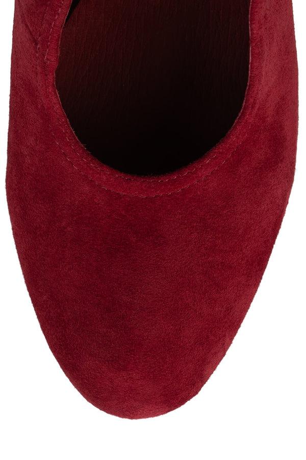 Jeffrey Campbell NOVATEUR Heeled Bootie Red Suede