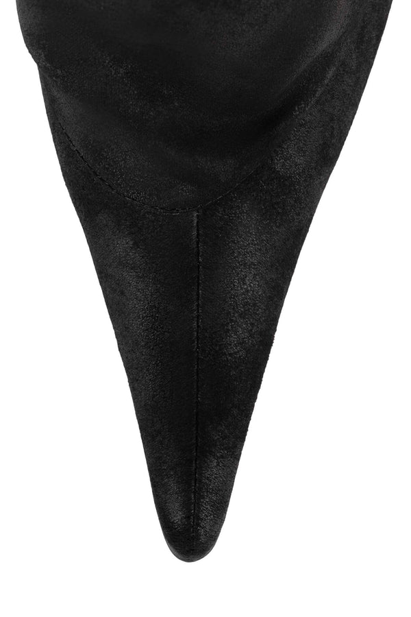 Jeffrey Campbell ORIGAMI Knee-High Boot Black Gold