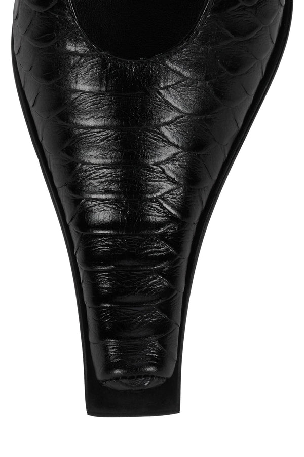 Jeffrey Campbell PARALLAX Heeled Mule Black Snake