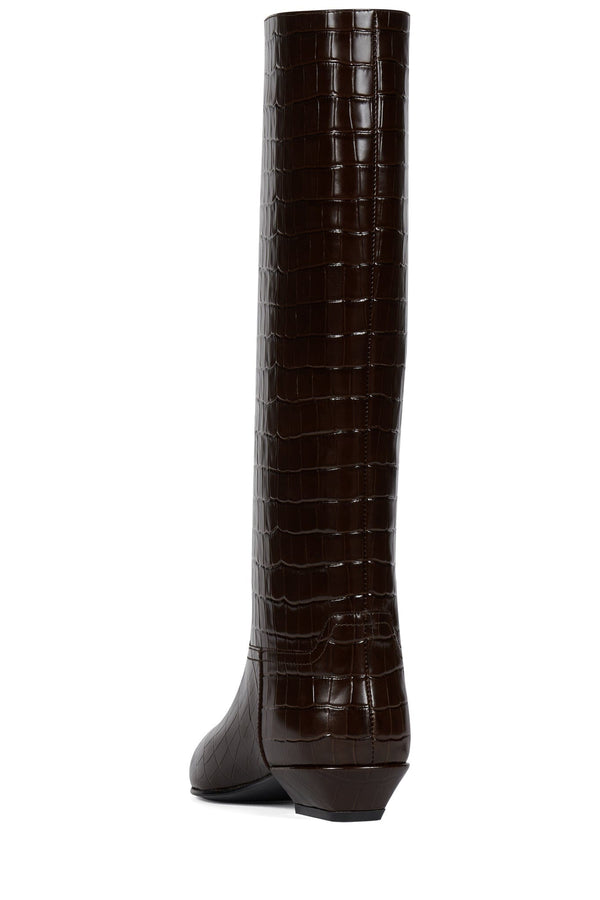 Jeffrey Campbell PASSO Knee-High Boot Brown Croco