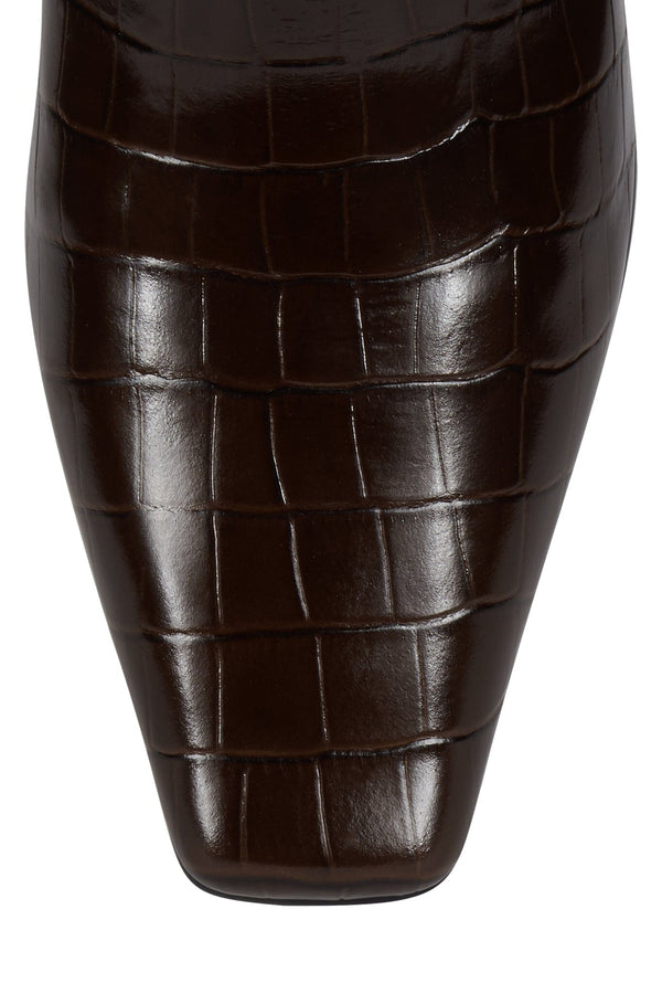 Jeffrey Campbell PASSO Knee-High Boot Brown Croco