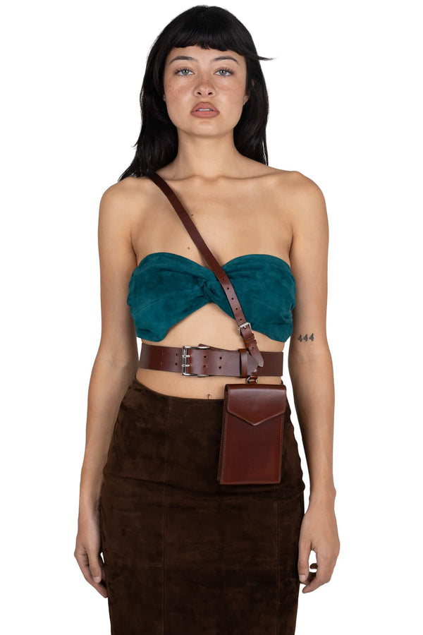 jeffrey campbell PSYCHIC TOP Top Turquoise Suede