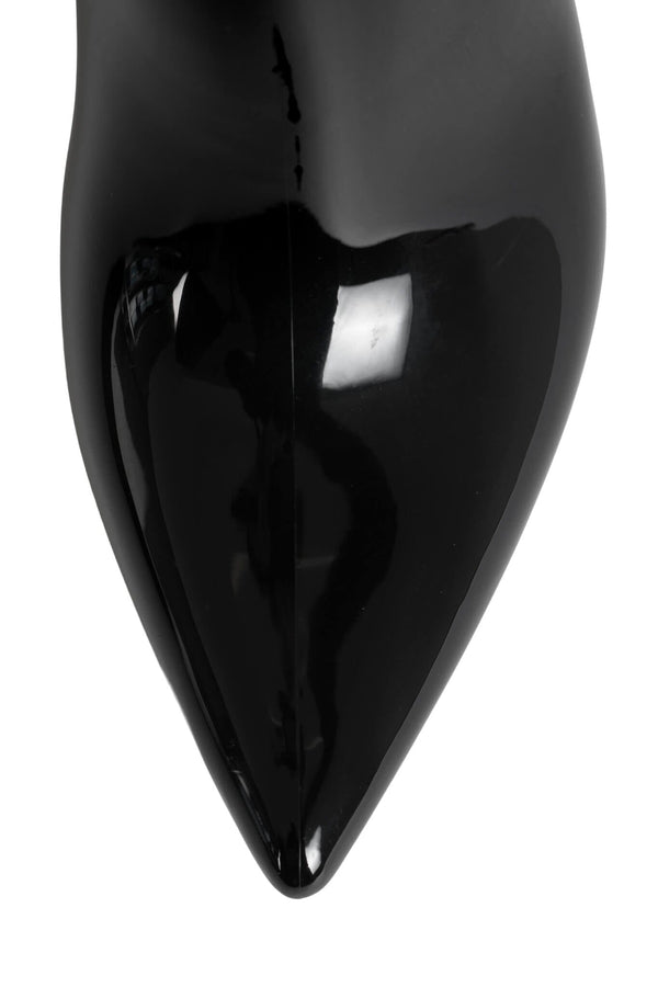 Jeffrey Campbell PUDDLES Rain Boot Black Shiny