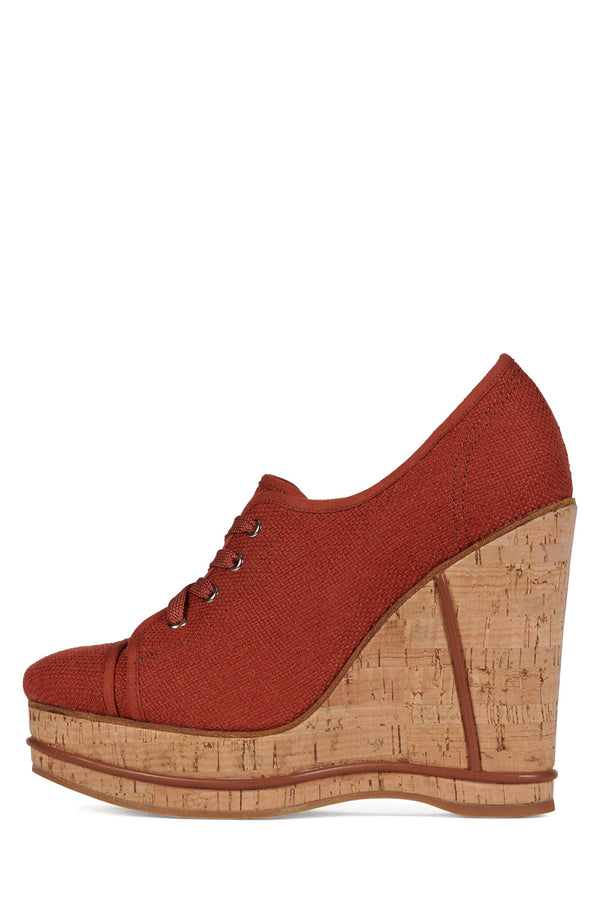 jeffrey campbell QUINCE Platform Wedge Rust Fabric