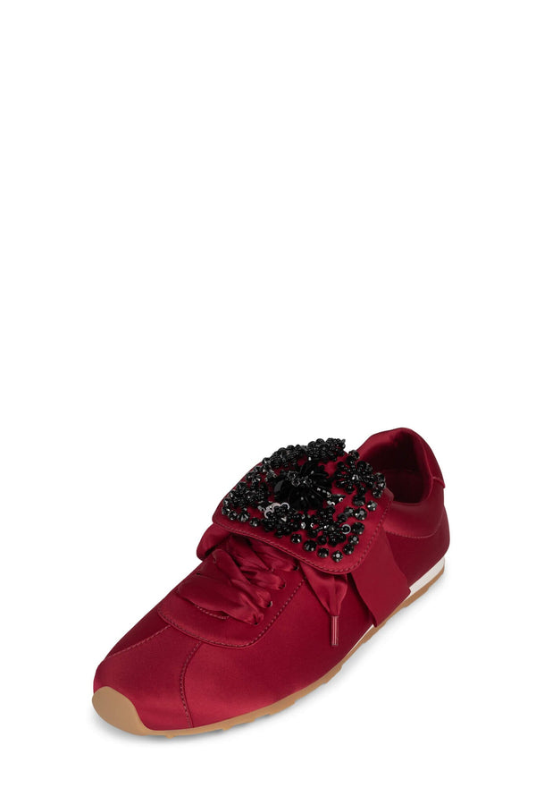 Jeffrey Campbell SHELTER-J Sneaker Red Satin Black