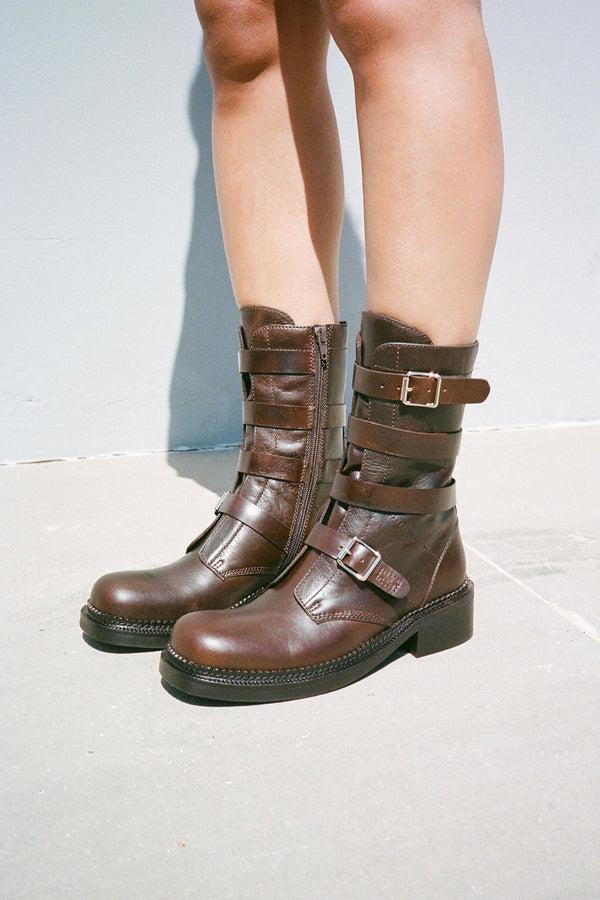 Jeffrey Campbell SHOREDITCH Mid-Calf Boot Brown