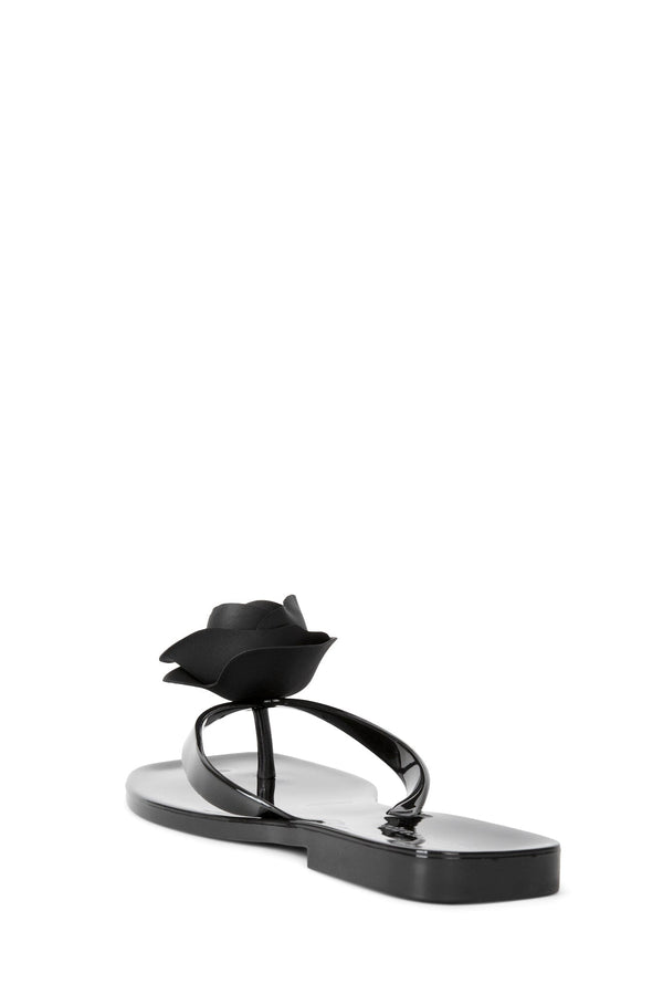 Jeffrey Campbell SO-SWEET Flat Sandal Black Shiny