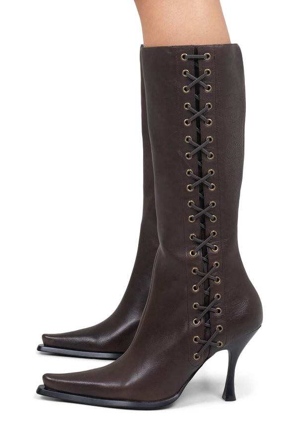 Jeffrey Campbell STUNNA Knee-High Boot Dark Brown