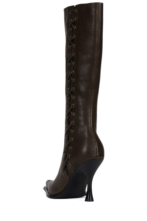 Jeffrey Campbell STUNNA Knee-High Boot Dark Brown