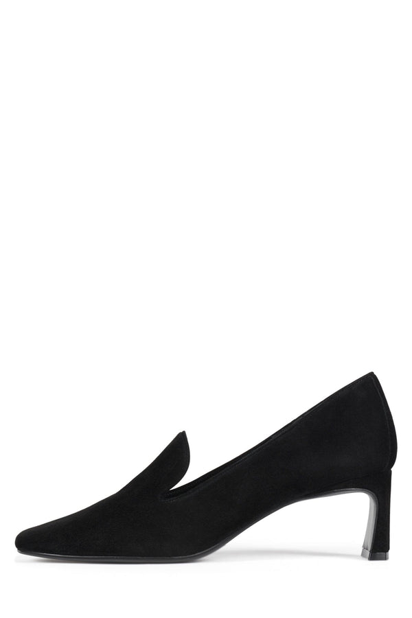 jeffrey campbell TIDY Heeled Loafer Black Suede