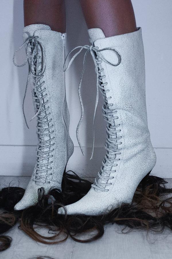 jeffrey campbell TIE-ME Knee-High Boot Ice Crackle