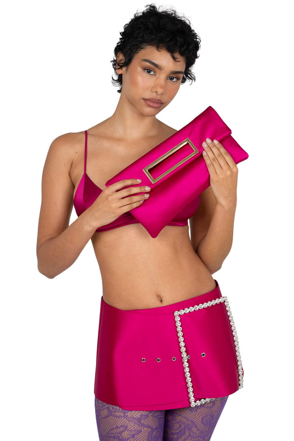 Jeffrey Campbell TO-GO Bag Fuchsia Satin