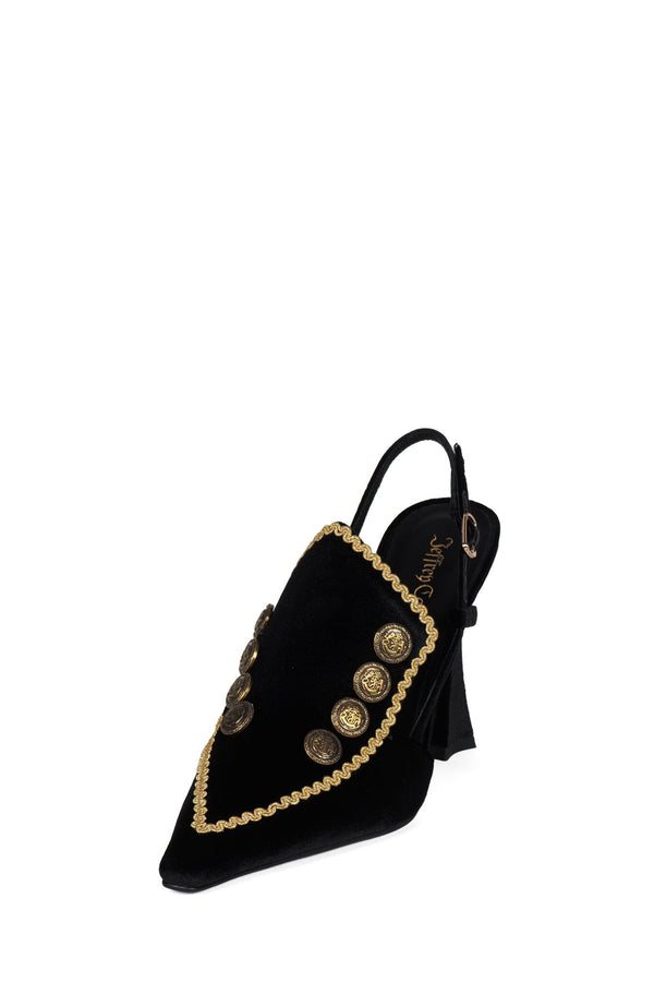 Jeffrey Campbell TROUBADOUR Pump Black Velvet Gold