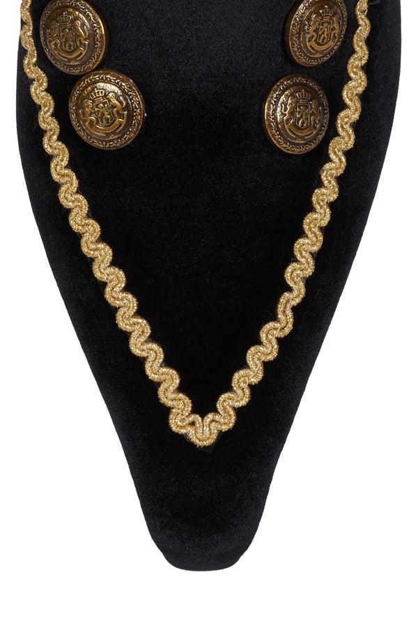 Jeffrey Campbell TROUBADOUR Pump Black Velvet Gold