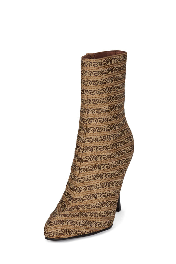 Jeffrey Campbell WEAVER Heeled Boot Beige Brocade