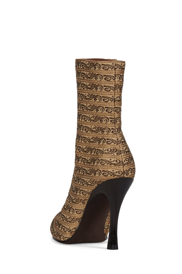 Jeffrey Campbell WEAVER Heeled Boot Beige Brocade