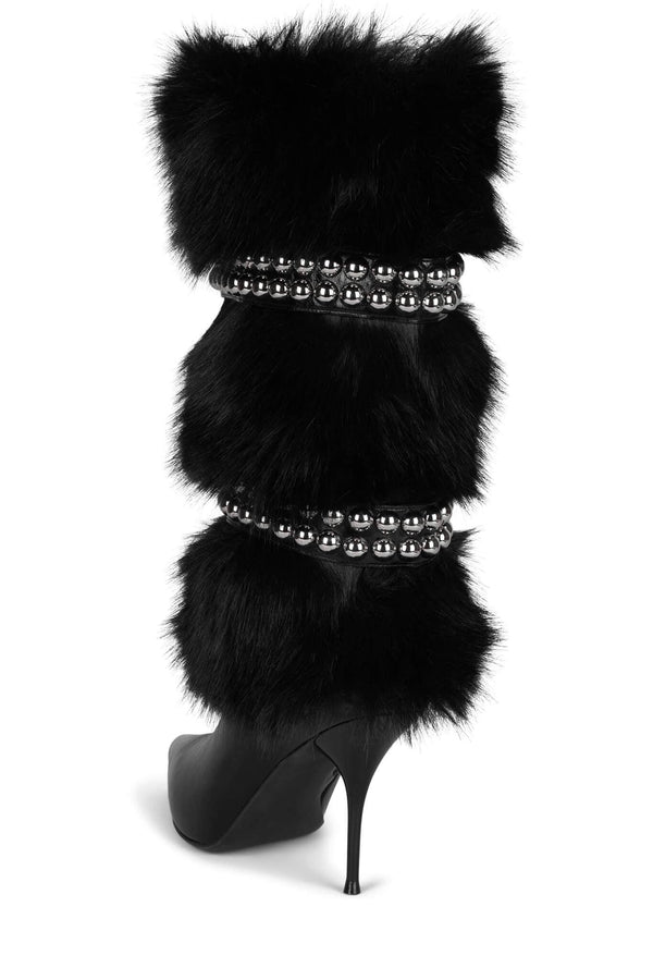 Jeffrey Campbell KAMILLA-F Knee-High Boot Black Silver