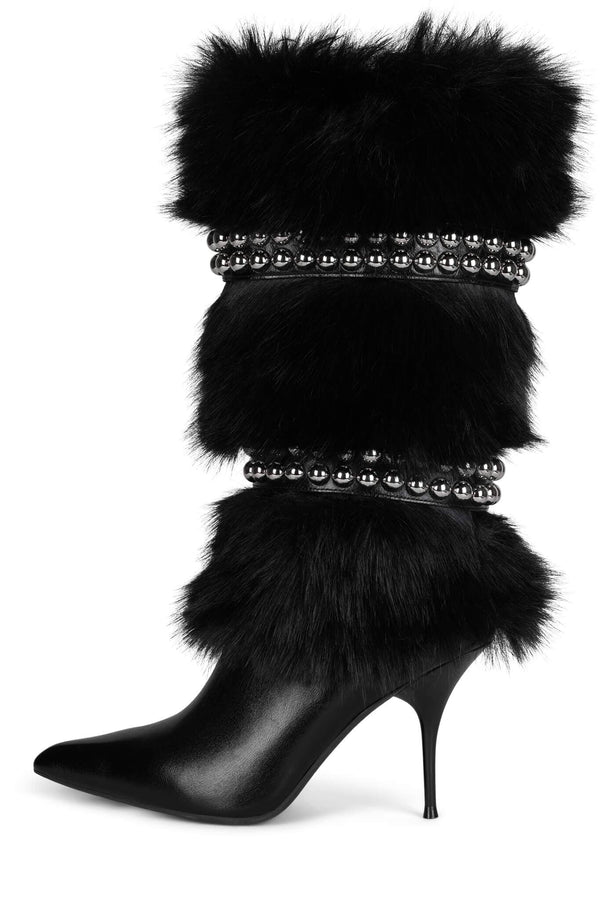 jeffrey campbell KAMILLA-F Knee-High Boot Black Silver