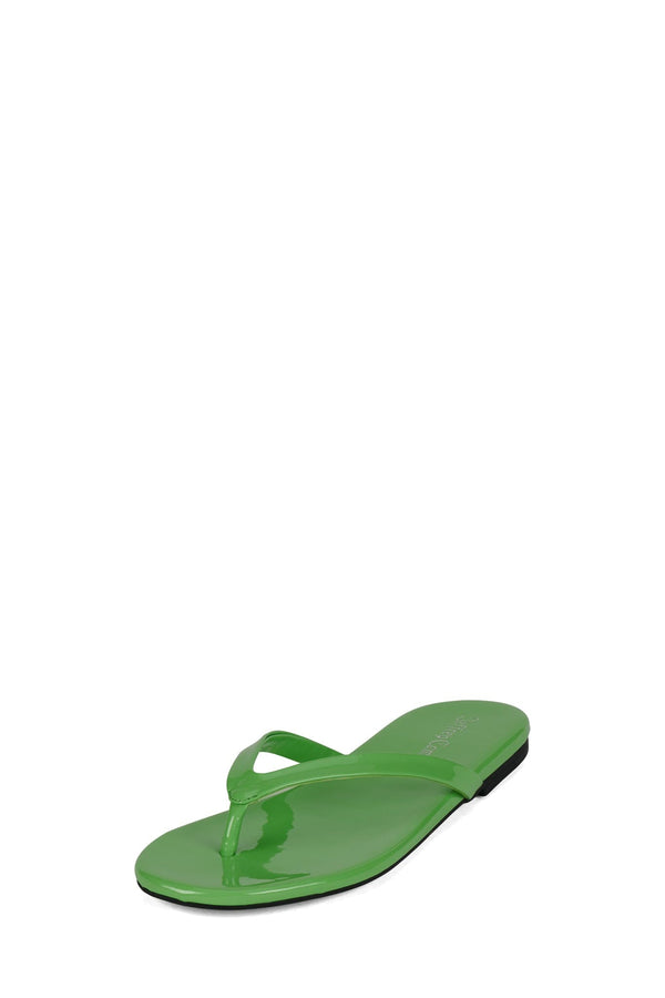 Jeffrey Campbell KIERRA Flat Sandal Green Neon Patent