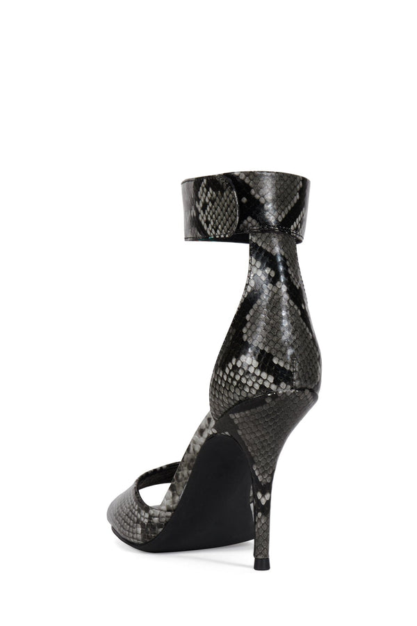 Jeffrey Campbell LA-VIDA Heeled Sandal Grey Black Python