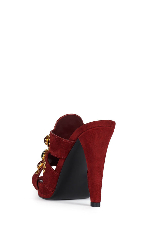 Jeffrey Campbell LAVENA Platform Sandal Wine Suede Combo