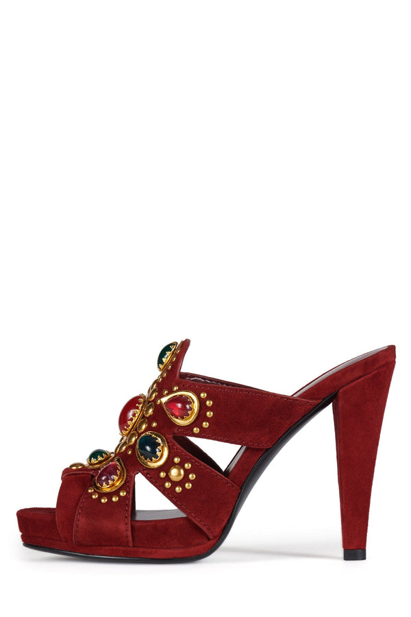 jeffrey campbell LAVENA Platform Sandal Wine Suede Combo