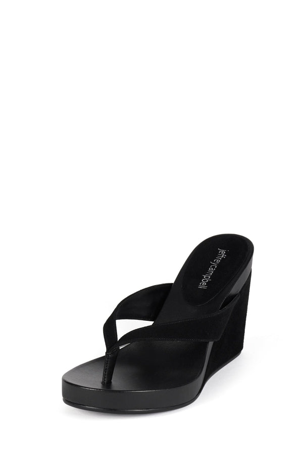 Jeffrey Campbell LIEZEL Platform Wedge Black Suede Combo