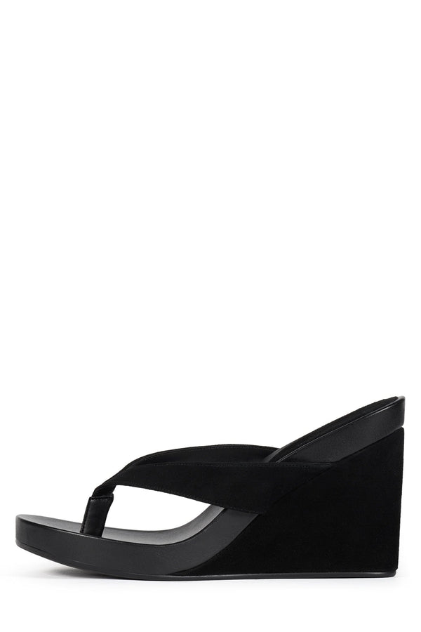 jeffrey campbell LIEZEL Platform Wedge Black Suede Combo