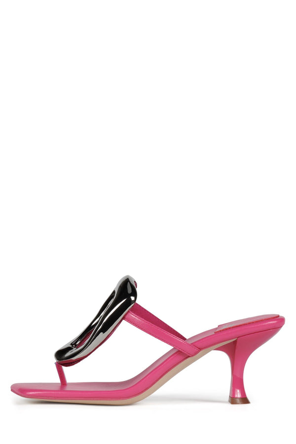 jeffrey campbell LINQ-UP-2 Heeled Sandal Fuchsia Shiny Silver