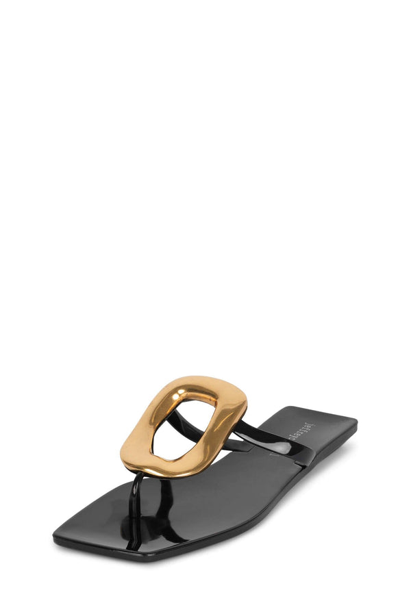 Jeffrey Campbell LINQUES-J Flat Sandal White Shiny Silver