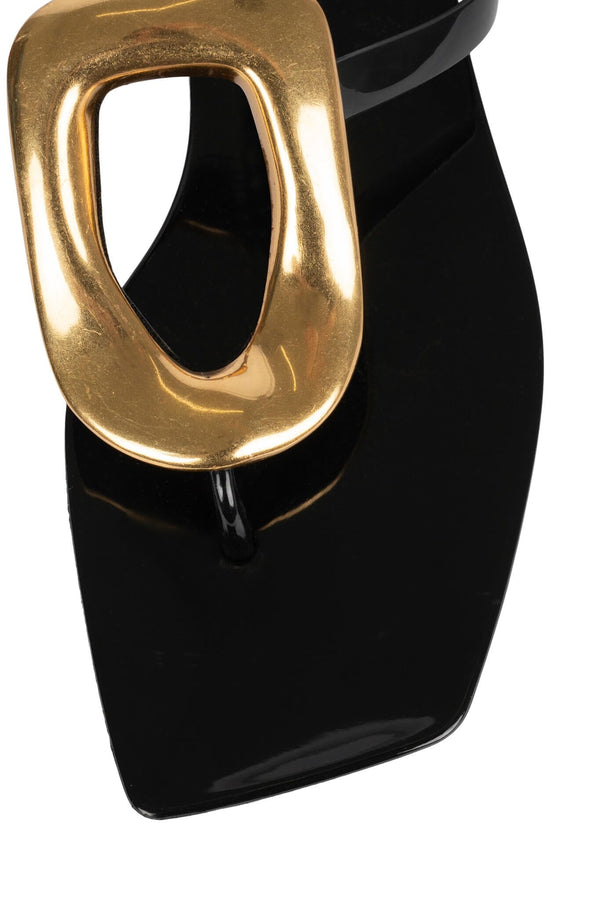 Jeffrey Campbell LINQUES-J Flat Sandal White Shiny Silver