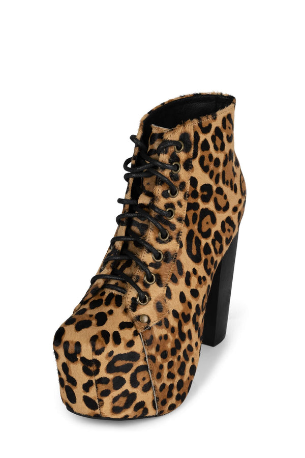 Jeffrey Campbell LITA-FUR Platform Boot Black Tan Cheetah