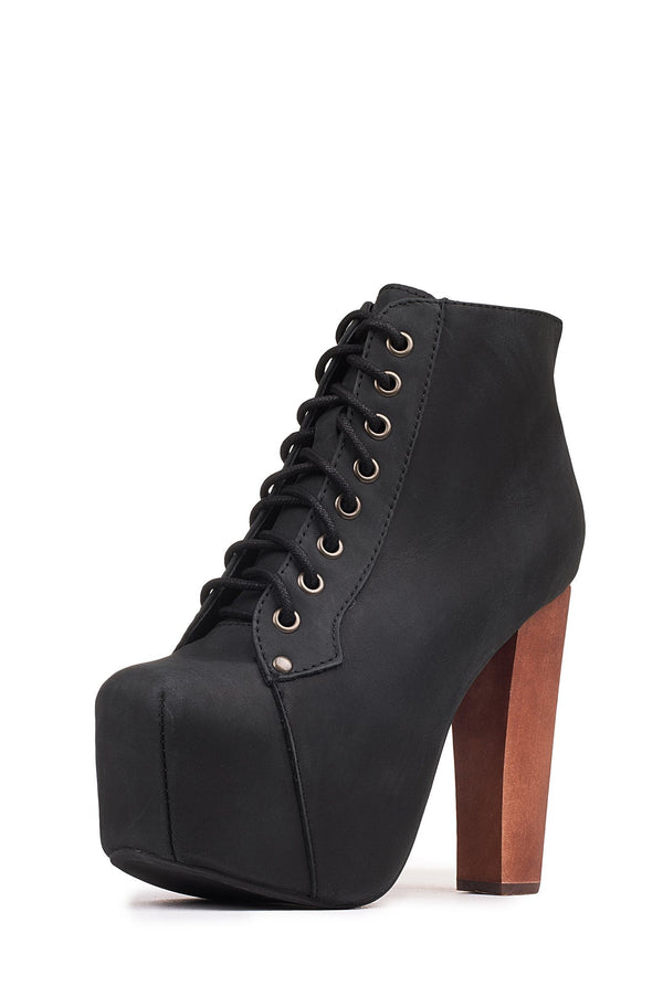 Jeffrey Campbell LITA Platform Boot Black Distressed