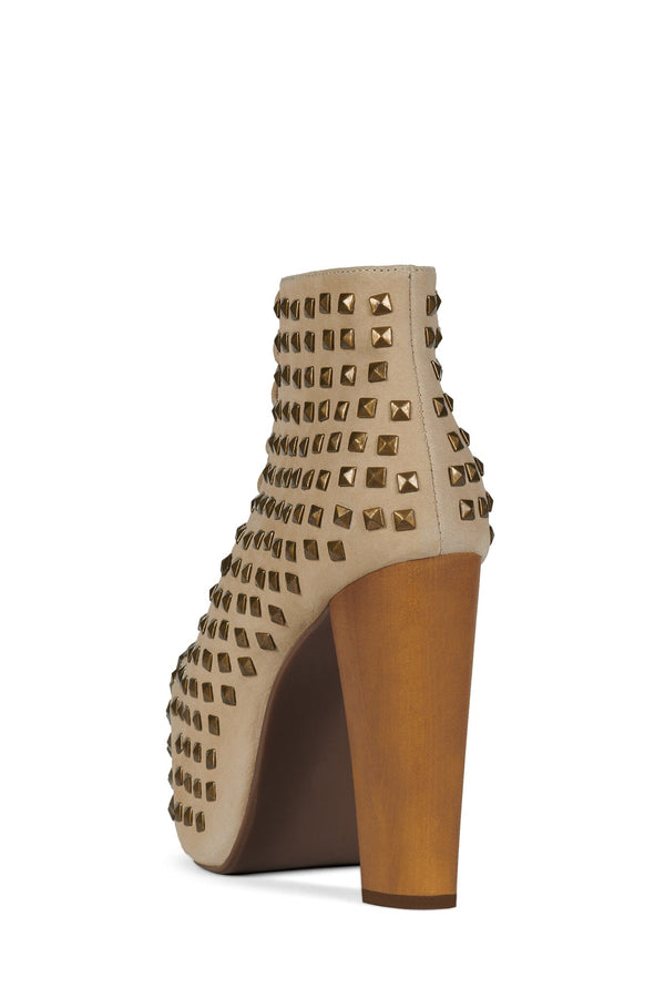 Jeffrey Campbell LITA-ST Platform Boot Taupe Suede Bronze
