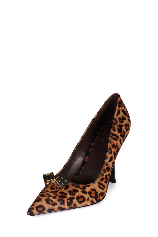 Jeffrey Campbell LUCKY-7-F Pump Brown Black Cheetah Gold
