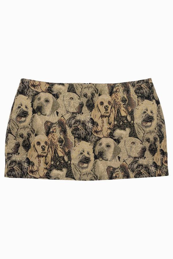 Jeffrey Campbell MAISY SKIRT Skirt Dog Print Tapestry