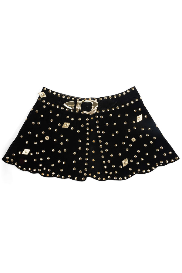 Jeffrey Campbell MARQUEE SKIRT Skirt Black Suede Gold