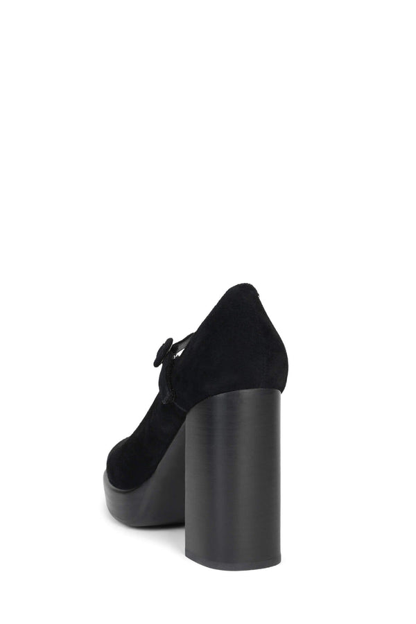 Jeffrey Campbell MARY-ANN Mary-Jane Black Suede Black Stack